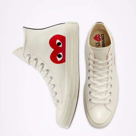 Converse Chuck Taylor All Star 70 Hi Comme des Garcons PLAY White - Picture 7 of 10